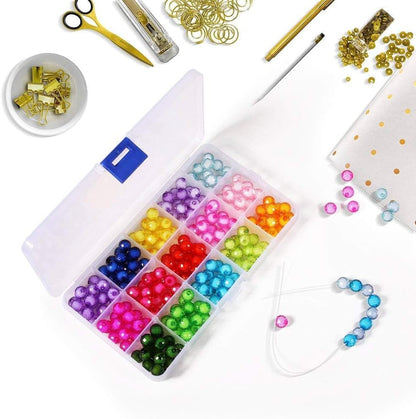 Opret 15 Grids Bead Organizer(4 Pack), Earring Organizer Box, SMALL Plastic Clear Organizing Containers with Adjustable Dividers for Crafts Jewelry Screws Small Items, Size 6.9×3.9×0.9in