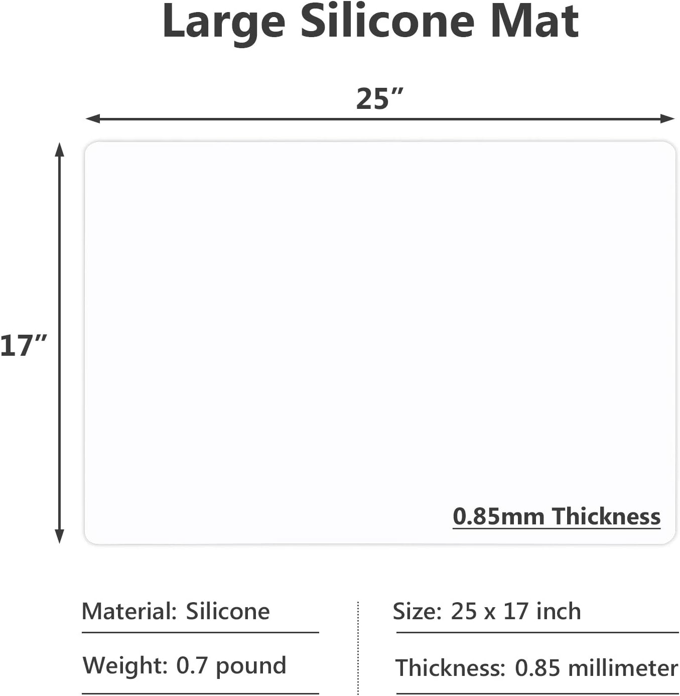 Gartful Extra Large Silicone Mats for Countertop, 28" by 20" Multipurpose Mat, Counter Table Protector, Desk Saver Pad, Placemat Nonstick Nonskid Heat-Resistant Pad, Black