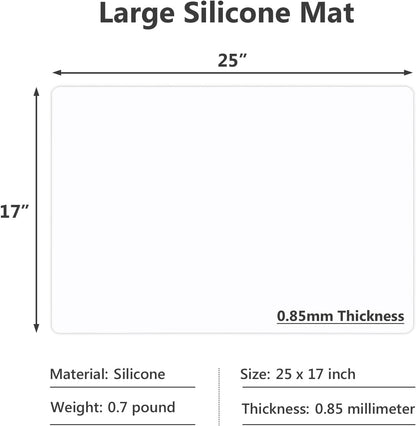 Gartful Extra Large Silicone Mats for Countertop, 28" by 20" Multipurpose Mat, Counter Table Protector, Desk Saver Pad, Placemat Nonstick Nonskid Heat-Resistant Pad, Black