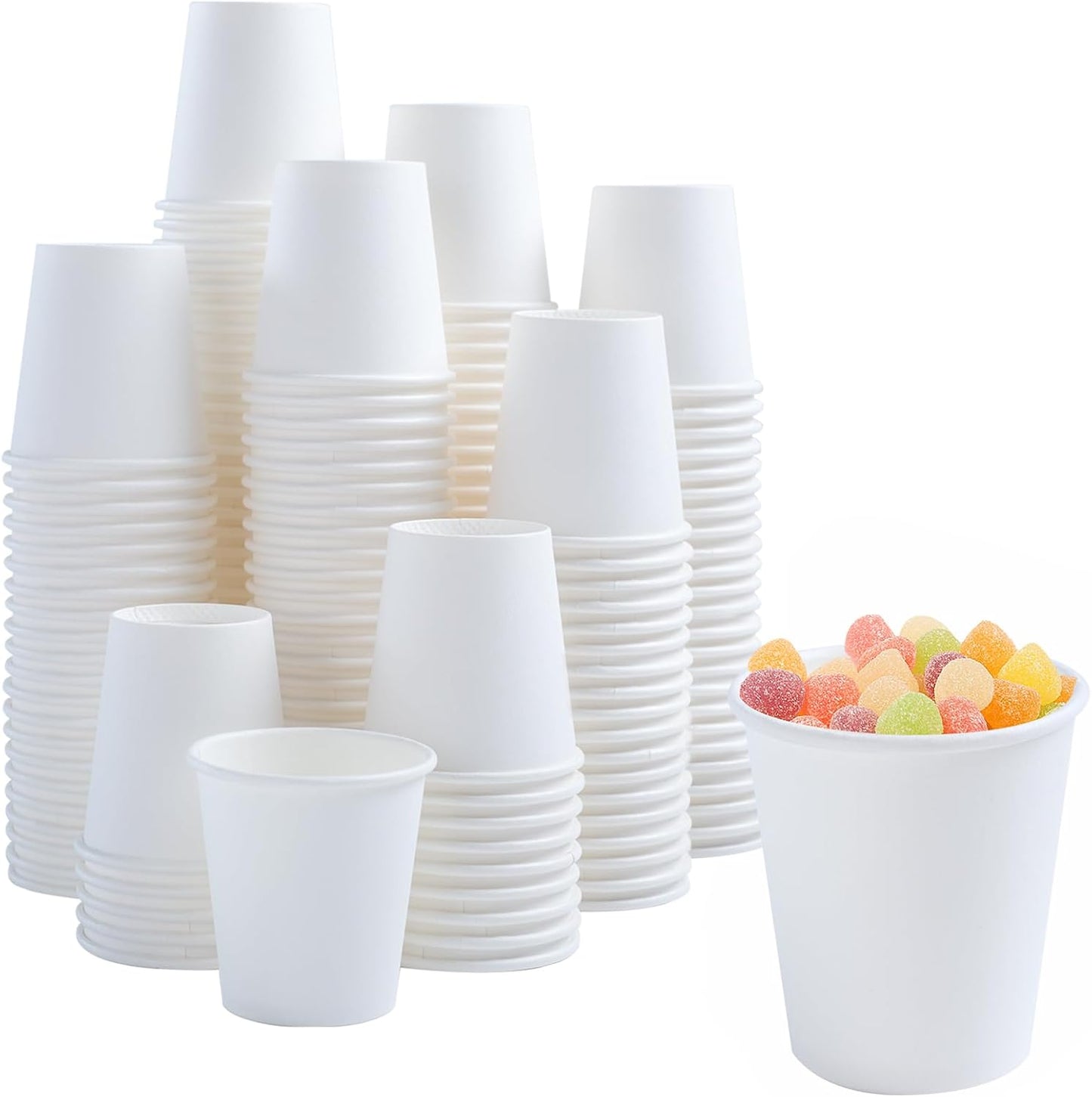 Lamosi 100 Pack 5 oz Paper Cups, Disposable Small Bathroom Cups 5oz, Mini Espresso Cups for Mouthwash, Travel, Party, Picnics, Home