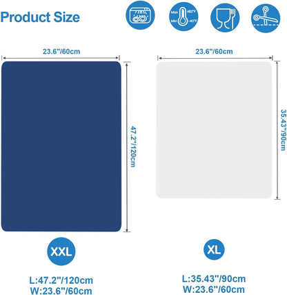 AECHY Extra Large Silicone Mat 78.74”x19.69”x0.08”, Multipurpose Silicone Mat Thick Heat Resistant Mat Shipped Rolled Up Kitchen Counter Mat Nonslip Silicone Mats for Kitchen Counter Translucent