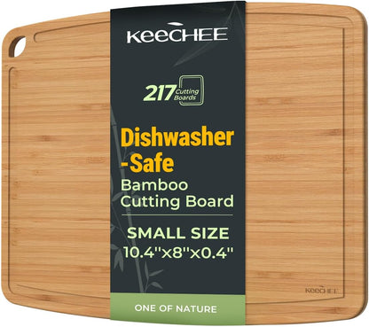 Keechee Dishwasher Safe Bamboo Cutting Boards Durable Lightweight Wood Cutting Board for Busy Kitchen, Easy Clean Wooden Chopping Boards with Juice Groove Set of 3 (L+M+S)