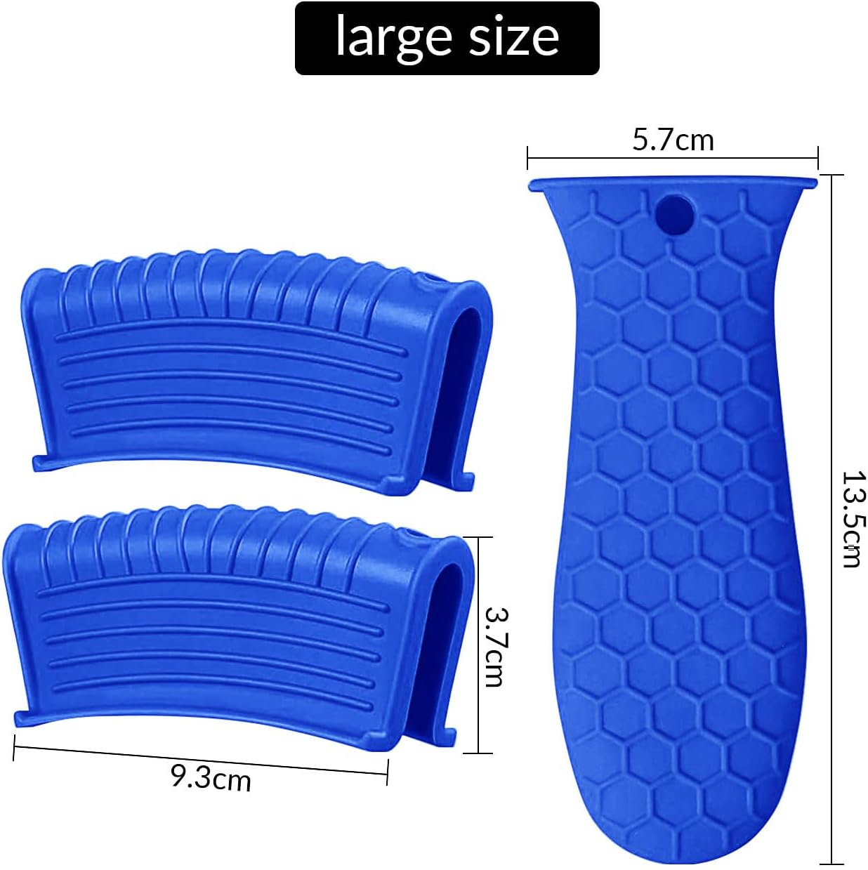 3 Piece Silicone Cast Iron Handle Cover with Pot Handle Covers Set，Cast Iron Handles Sleeve (Black-Small)