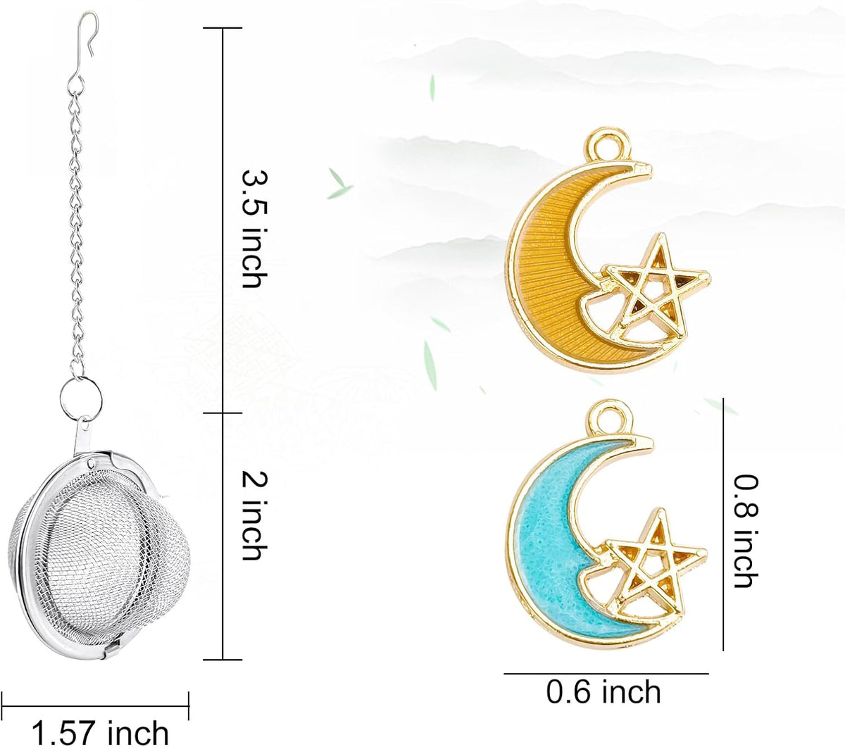 2PC Stainless Steel Mesh Tea Infuser,2.1 inch Tea Ball with Honey Bee