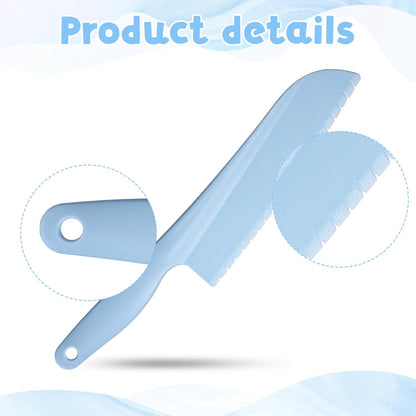 2Pcs Plastic Knife, Serrated Kitchen Cutter, Vegetable Knife to Prevent Browning Plastics Cake Knifes, Plastic Knives Heavy Duty for Cooking and Cutting Dishwasher Safe
