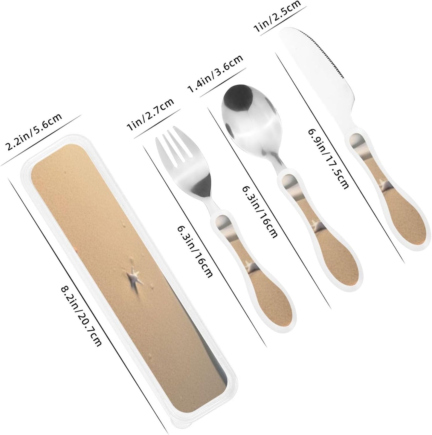 3-Piece Kids Silverware Set With Storage Case, Stainless Steel Reusable Children Safe Knife Spoon Fork Set Yellow Sunflowers Children Flatware Set For Kids Lunch Box