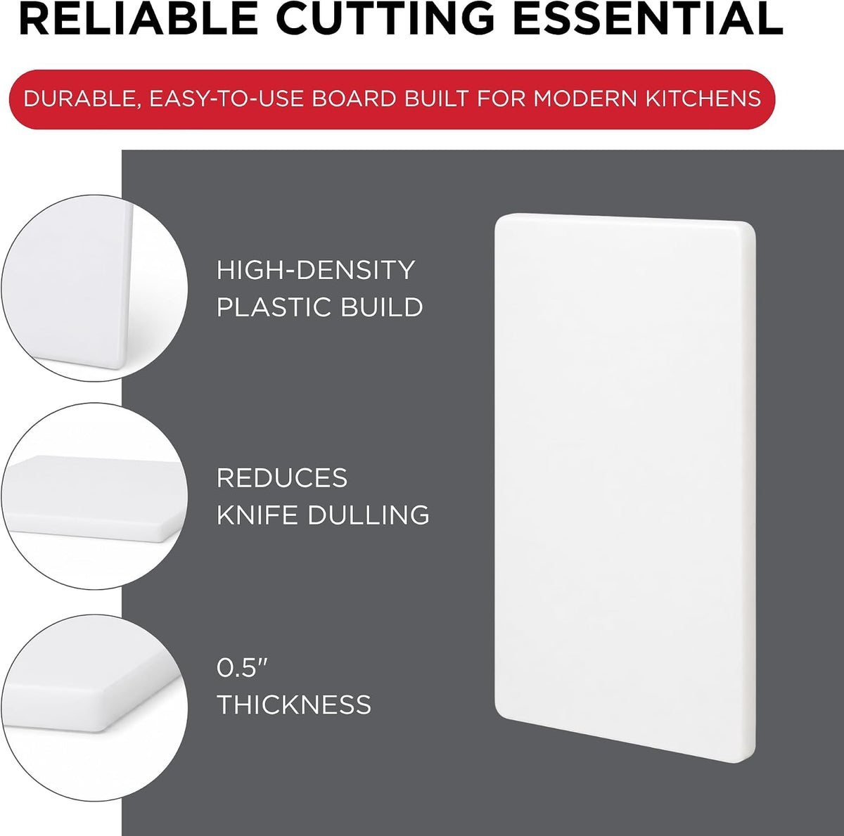Winco CBWT-1830 Cutting Board, 18-Inch by 30-Inch by 1/2-Inch, White,Medium