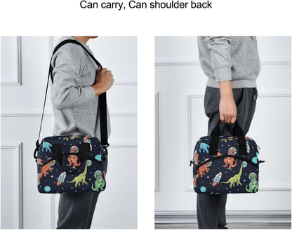 Colorful Leopard Insulated Lunch Bag Rainbow Animals Skin Print Reusable Cooler Lunch Tote Box with Shoulder Strap for Work Picnic School Beach