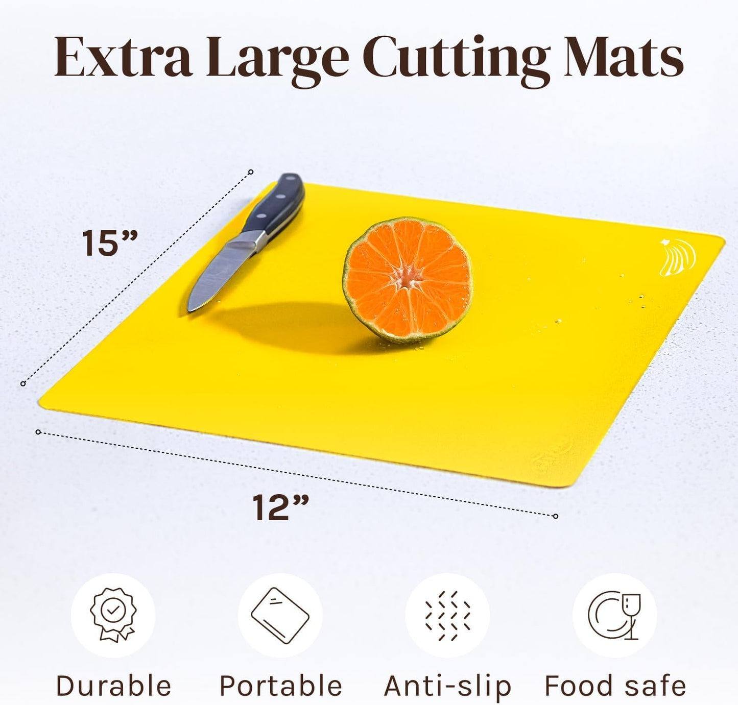 Extra Thick Flexible Plastic Cutting Board Mats, Set of 6 for Kitchen, BPA Free, Non-Slip Waffle Back, Dishwasher Safe Cutting Boards, Color Coded with Food Icons, 15x12 Inch - Cooler Kitchen