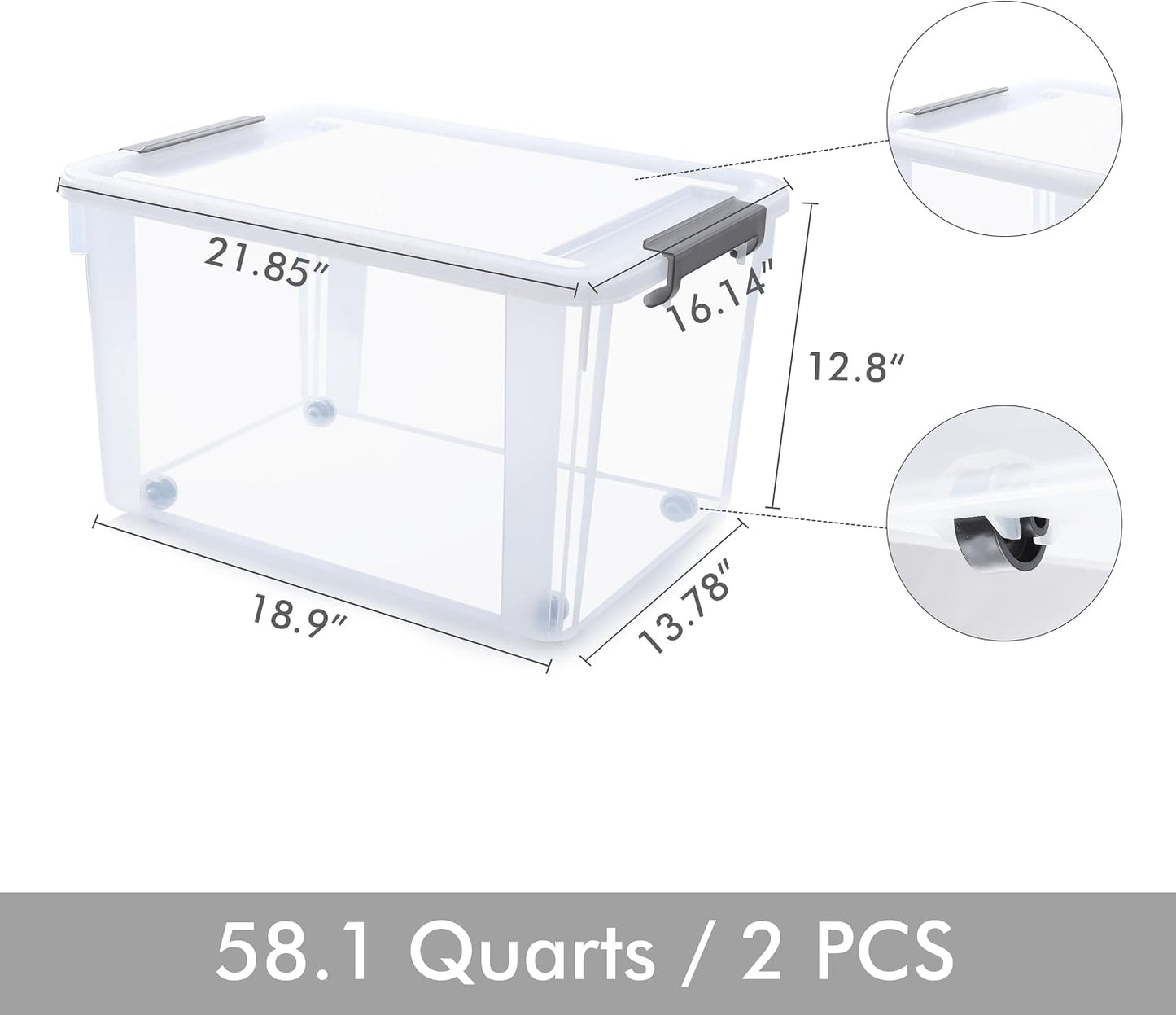 Citylife 32 QT Plastic Storage Bins with Latching Lids Stackable Storage Containers for Organizing Large Clear Storage Box for Garage, Closet, Kitchen, 4 Packs