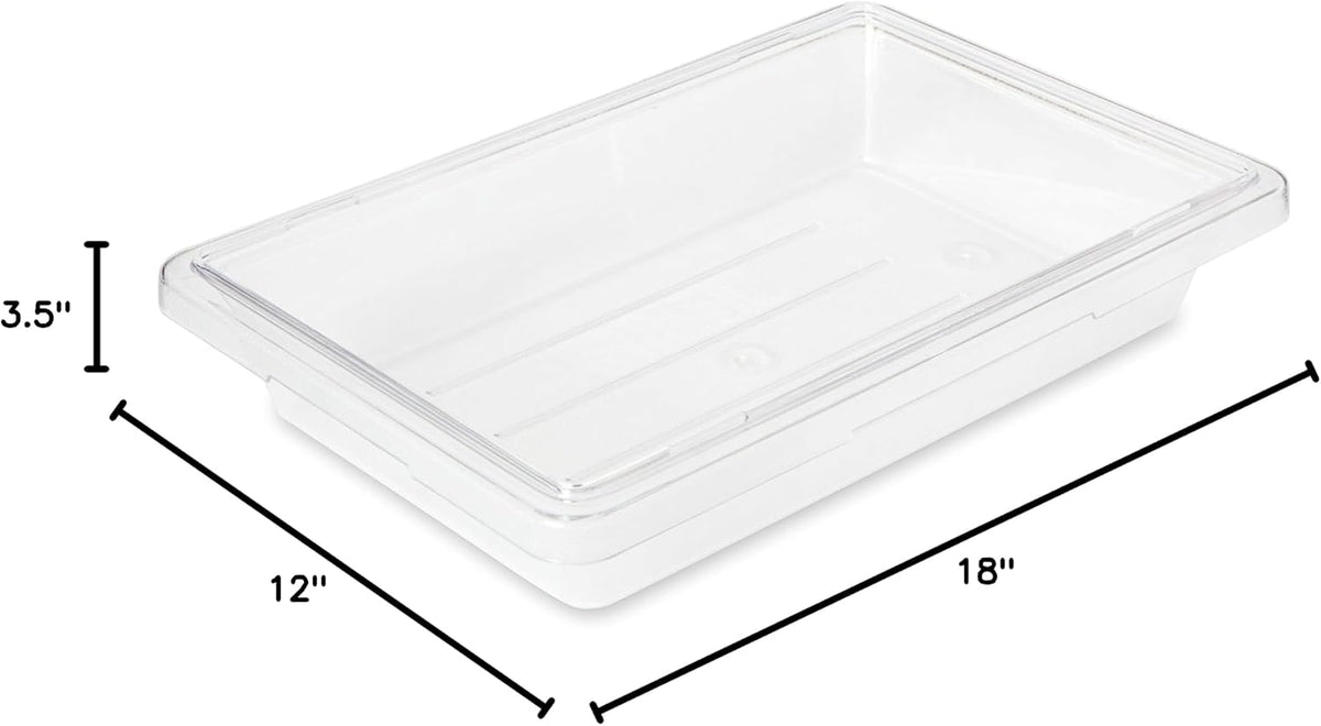 Rubbermaid Commercial Products Polycarbonate Food Storage Box/Tote, 2 Gallon, Clear, for Restaurant/Kitchen/Cafeteria