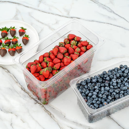 Restaurantware-2.5 Inch Deep Food Pans, 1 1/6 Size Commercial Food Storage Container - Freezable, Break-Resistant, Clear Plastic Cold Pans, Dishwashable, For Kitchens, Restaurants, Or Cafeterias