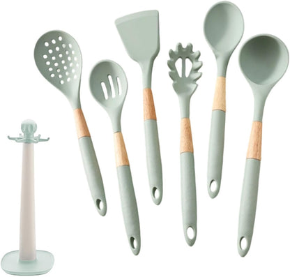 Cooking Utensils Set, With Holder, 1set, Silicone Kitchen Utensils Set, Silicone Spatulas, Food Grade Non Stick Coating Design, For Home Restaurant Camping