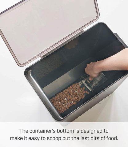 YAMAZAKI Home Tower Airtight Pet Food Storage Container - Cat And Dog Food Holder Bin With Transparent Lid And Handle - Extra Large - Polypropylene - 6.6 Gallons, 25 Liters