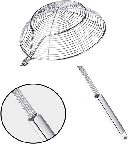 TENTA Kitchen Multi Kitchen Utensil Stainless Steel Cooking Skimmer Slotted Fish Turner Spatula Spoon Colander Drain Water Filter Spoon Hot Pot Scoop Comfortable Grip Design Strainer Ladle for Kitchen