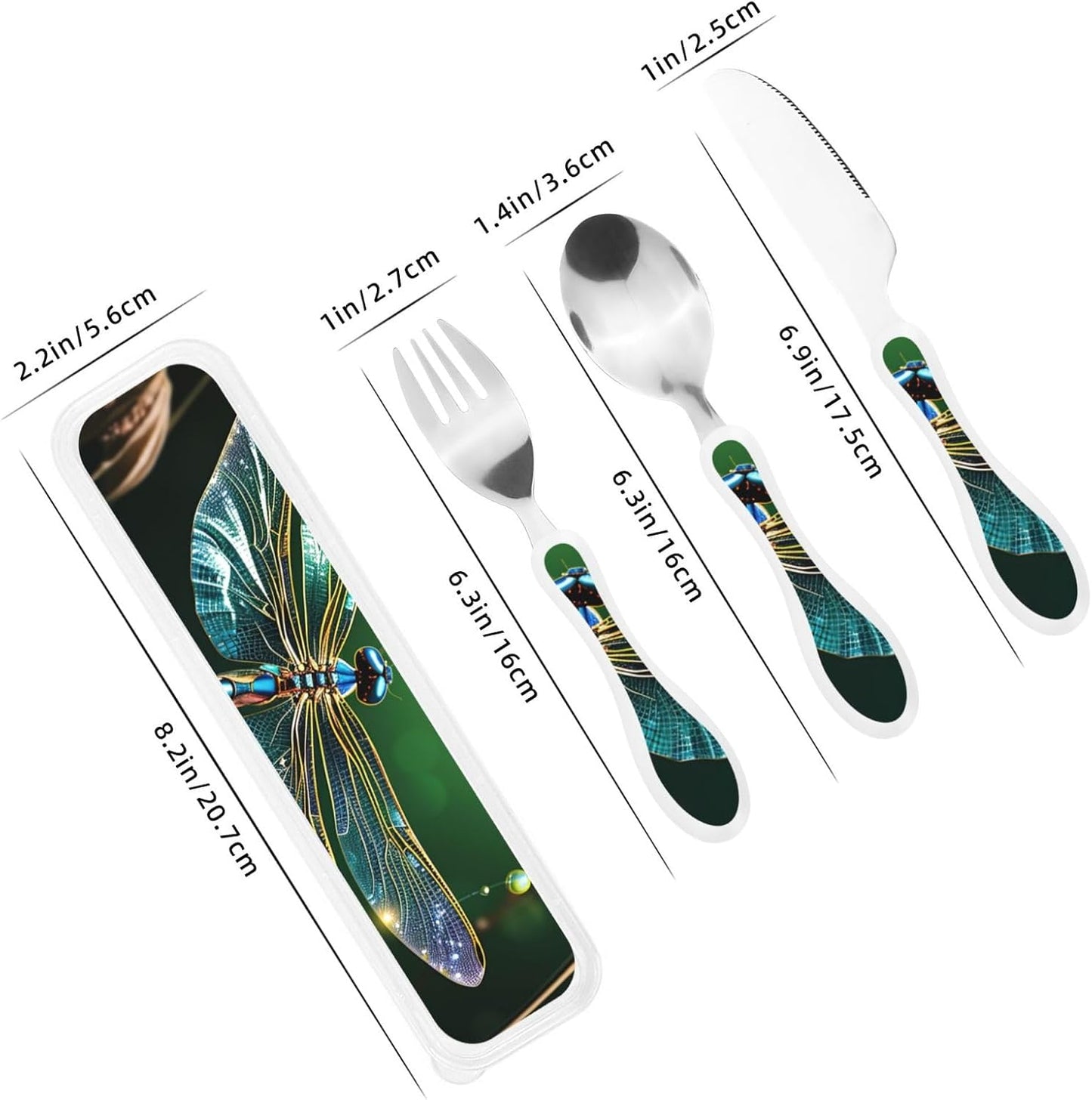 3-Piece Kids Silverware Set With Storage Case, Stainless Steel Reusable Children Safe Knife Spoon Fork Set Long Haired Dachshund Children Flatware Set For Kids Lunch Box