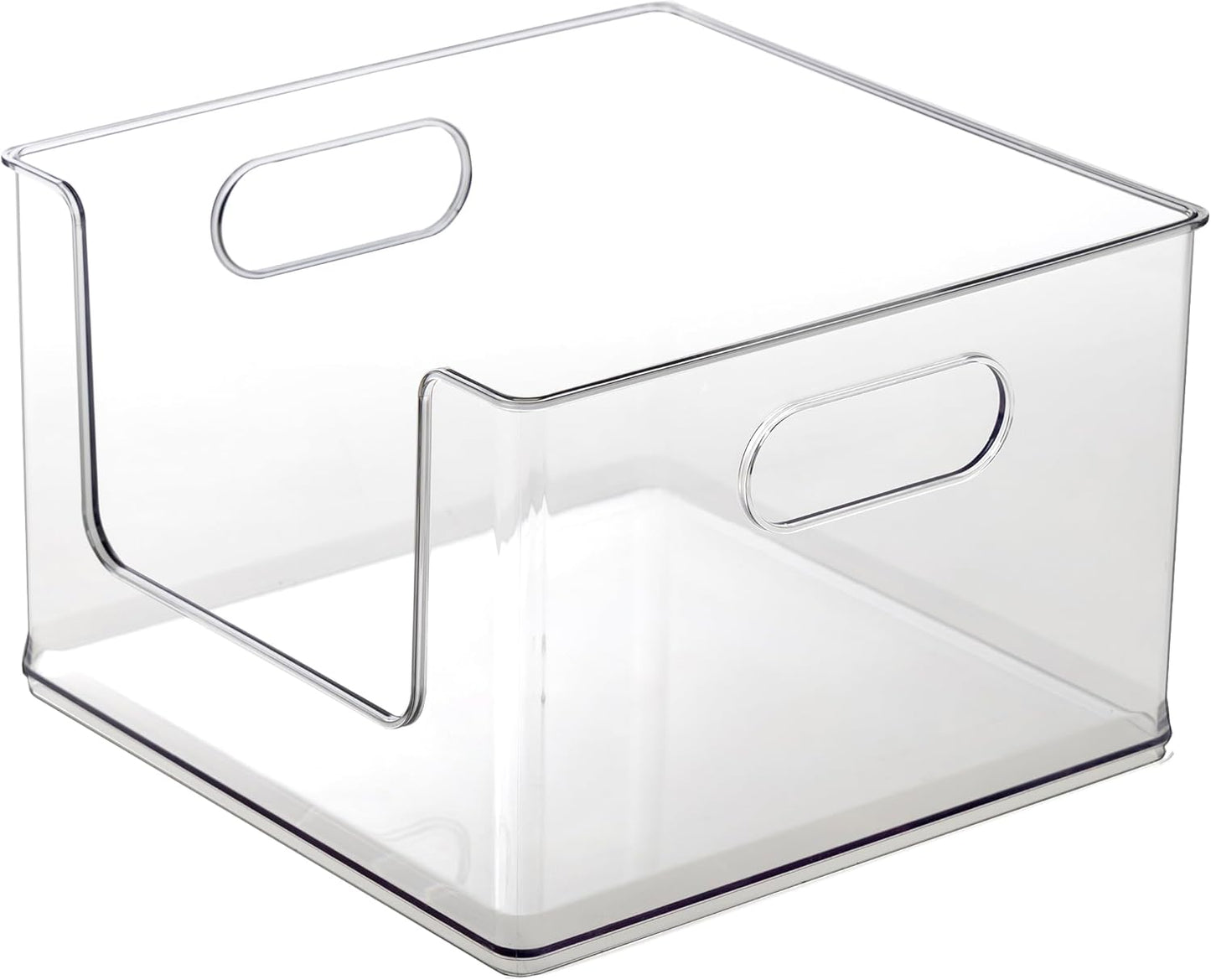 BINO | Stackable Plastic Storage Bins, Clear | THE CLARUS COLLECTION | Pantry Organizers and Storage Containers | Fridge Organizer Bins | Kitchen Cabinet Organizer | Medicine Cabinet Bin