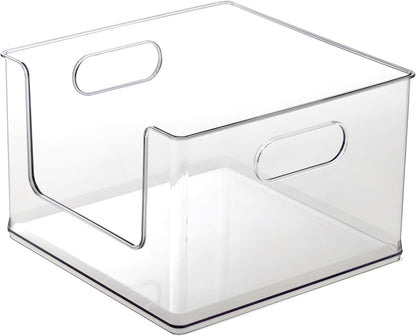 BINO | Stackable Plastic Storage Bins, Clear | THE CLARUS COLLECTION | Pantry Organizers and Storage Containers | Fridge Organizer Bins | Kitchen Cabinet Organizer | Medicine Cabinet Bin