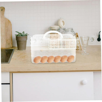 2layer Stackable Carrier with Lid Refrigerator Storage Box Portable and Secure Design for Parties and Kitchen Use Easy to Carry with Handle