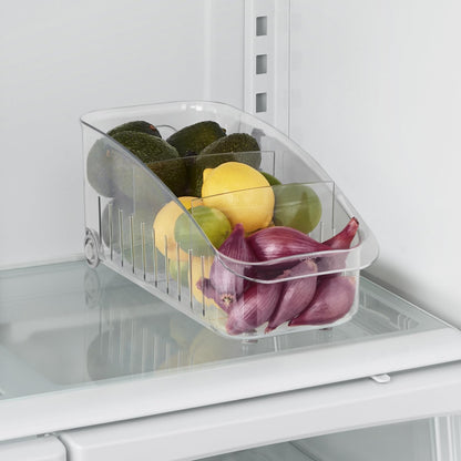 YouCopia RollOut Fridge Drawer 6", BPA-Free Clear Rolling Refrigerator Organizer Bin with Adjustable Dividers and Handles for Produce, Food, Meal and Snack Storage