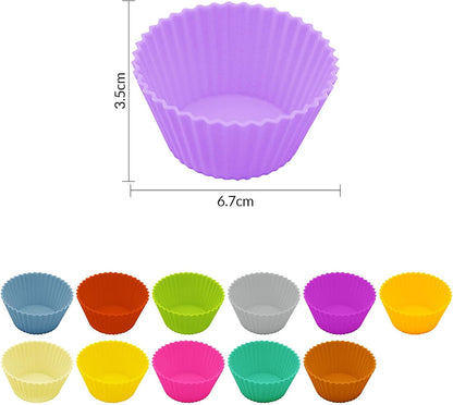 6 pack Silicone Baking Cups, Reusable Muffin Liners Non-Stick Cup, Cake Molds Set,Cupcake Silicone Liner Cupcake Holder,Bpa Free (navy blue)