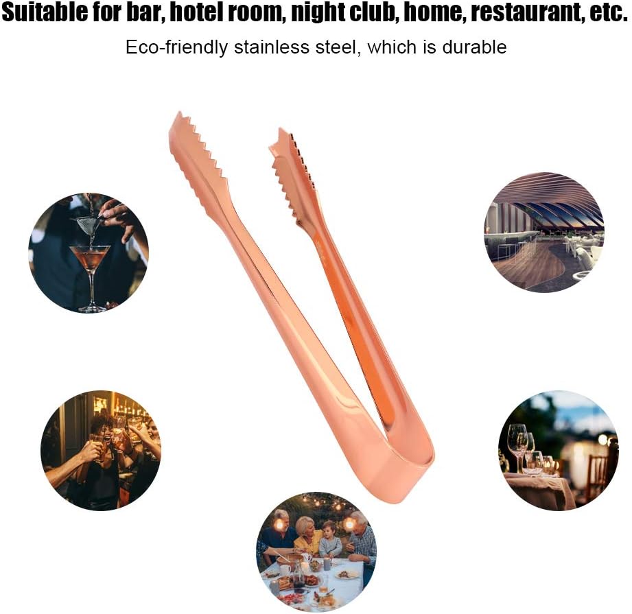 Ice Tongs with Teeth for Secure Grip, 7 Inch Stainless Steel Small Serving Clip, Non-Slip Handle Tool for Ice Cubes, Sugar, Appetizers, Kitchen, Bar, Party, Restaurant Accessories