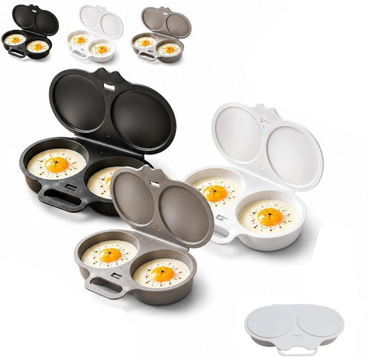 3PCS Dual Cavity Microwave Egg Poacher, Quick-Heat Microwave Egg Poachers