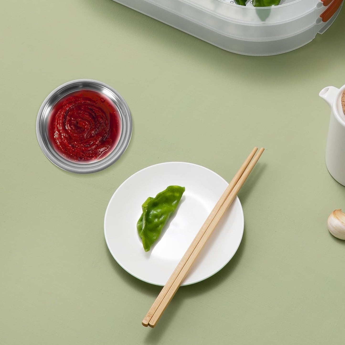 Stainless Steel Mini Appetizer Plates, Set of 10, Round Dipping Bowls for Sauces