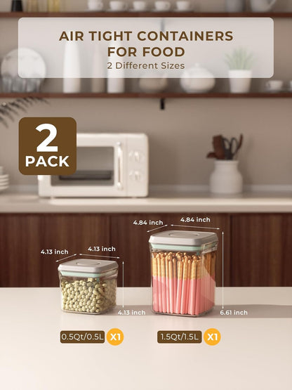 Airtight Food Storage Containers with Lid, 4-Pack 4.22Qt Large Stackable Pantry Organizers with Measuring Scoops, BPA-Free Containers for Rice, Flour, Baking Supplies, Snacks & Laundry Pods