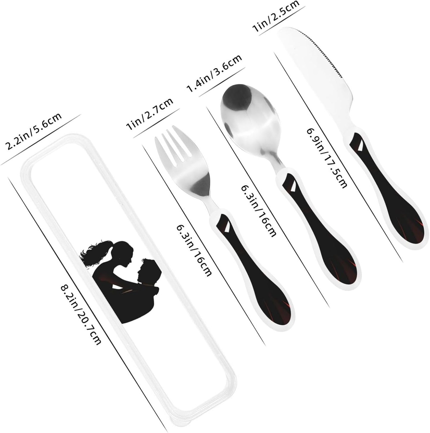 3-Piece Kids Silverware Set With Storage Case, Stainless Steel Reusable Children Safe Knife Spoon Fork Set Ballroom Dance Children Flatware Set For Kids Lunch Box