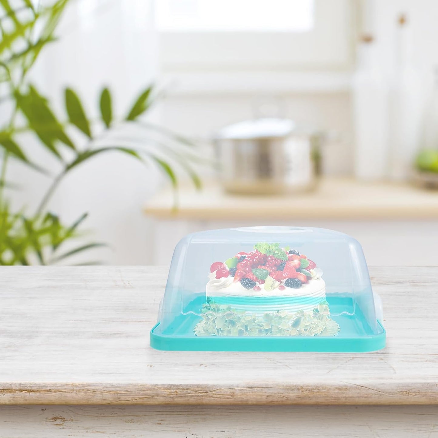 Transparent Cake Carrier with Handle Plastic Cake Box with Lid for Transport for Birthdays and Bakeries Convenient Food Storage
