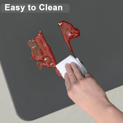 Super Large Silicone Mat, 120"x24" Silicone Mats for Kitchen Counter, Non-slip Heat Resistant Mat,Thicken Kitchen Counter Mat, Waterproof Countertop Protector for Craft (Black)