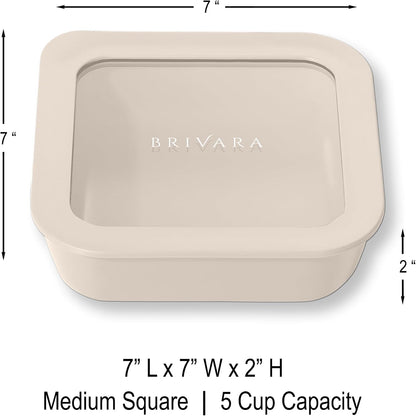 Ceramic Coated Glass Food Storage Container | No PTFE, PFOA, PFAS, and BPA | Reusable Non Toxic Meal Prep Container with Glass Lid | Easy To Store | 3 Cup Rectangle [Onyx]