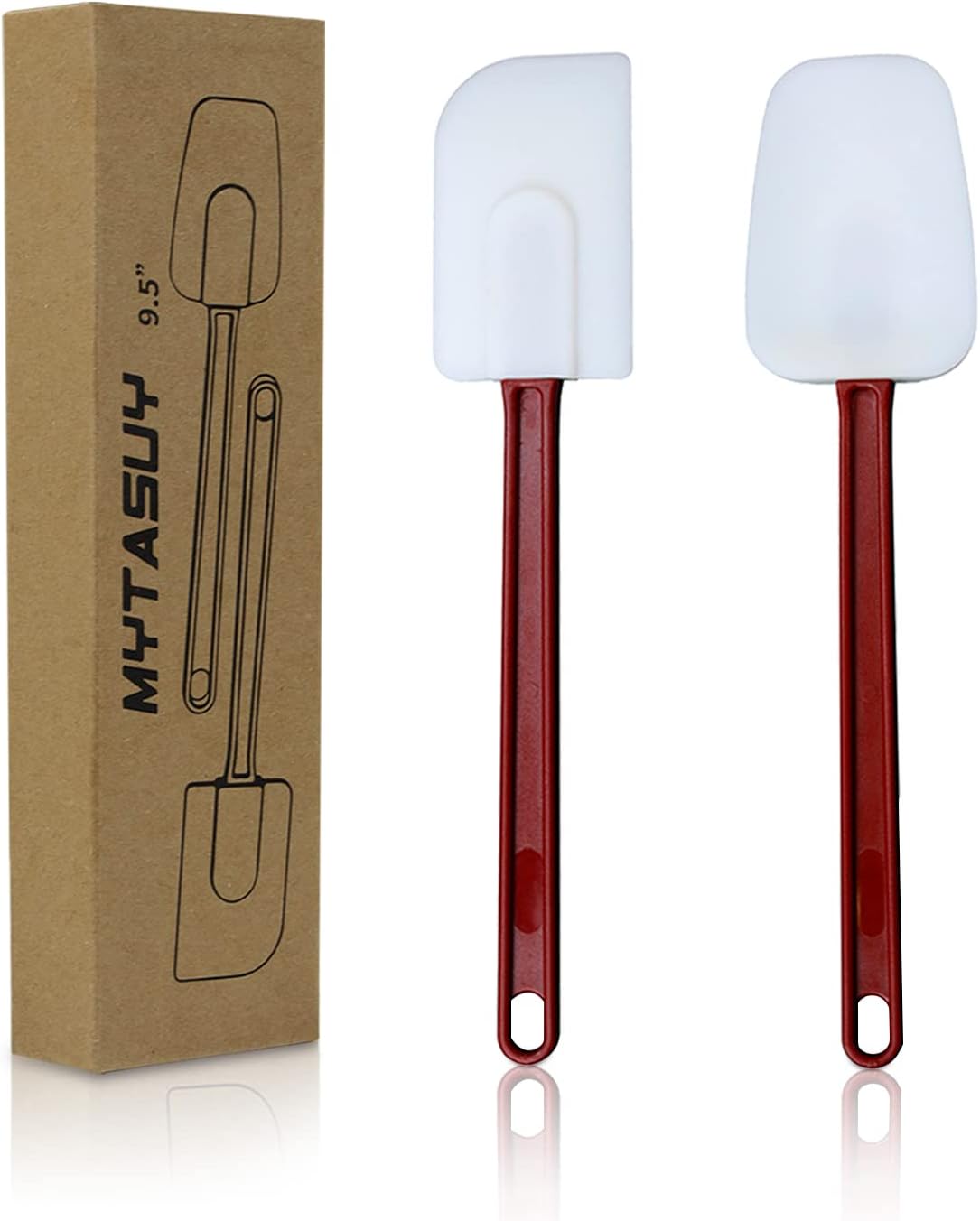14 INCH Silicone Spatulas Heat Resistant Heavy Duty Rubber Spatulas Commercial Spatulas Set for Kitchen Use Silicone Cooking Utensils Sets of 2