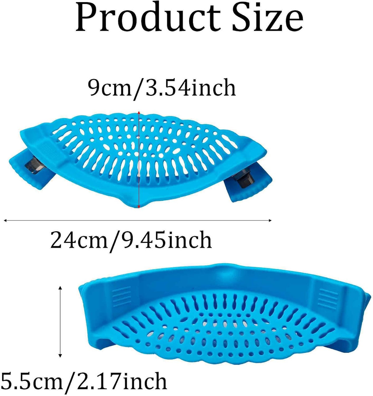 Blue Silicone Clip On Strainer, Universal Pot Colander for Draining Pasta, Vegetables and Kitchen Cooking