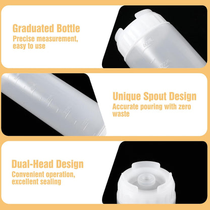 2 Pcs 16 oz Inverted Squeeze Bottles, Valve Condiment Dispenser (Black)