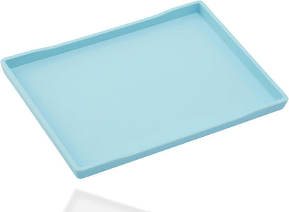 White Serving Tray (13.5 x 9.6 inch) for Serving Accessory, Elegant & Stackable Plastic Tray for Spa, Coffee, Drinks, Tea, Bar, Party, Seasoning, Perfume and Display Use.