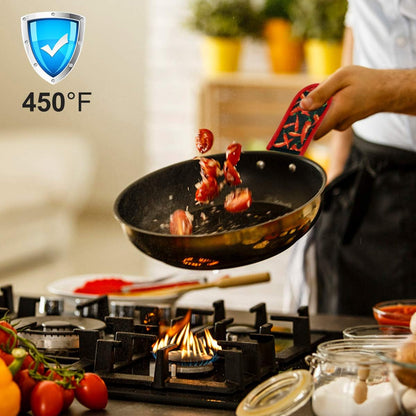 Evoio Cast Iron Skillet Pot Pan Hot Handle Holder Covers (2-Pack Black)