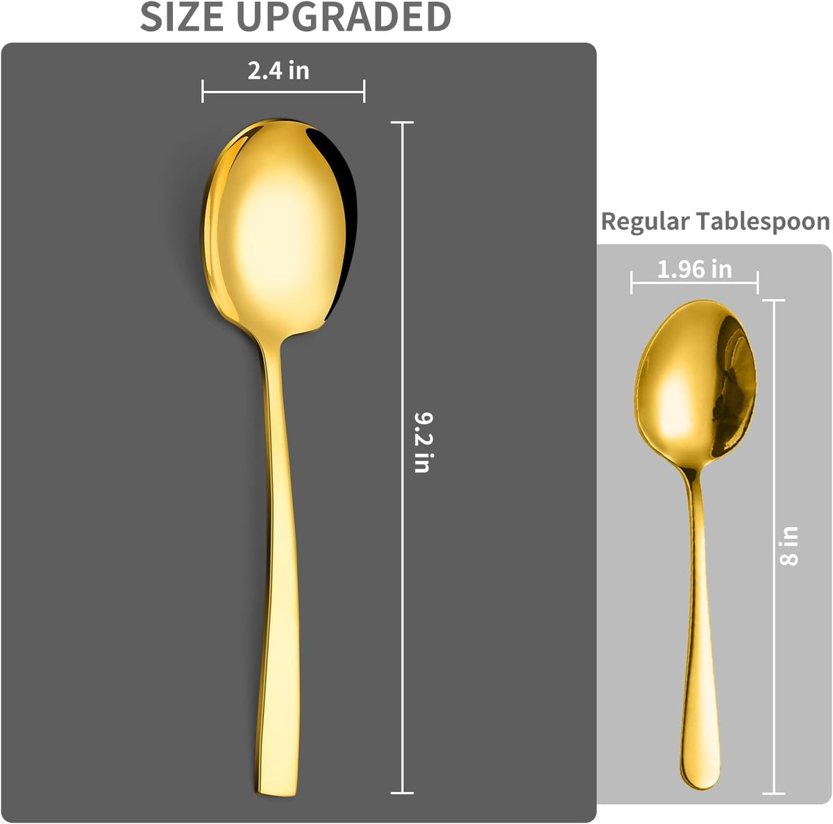 4 Piece Serving Spoons Set,9.2-Inch Includes 2 Large, 2 Slotted