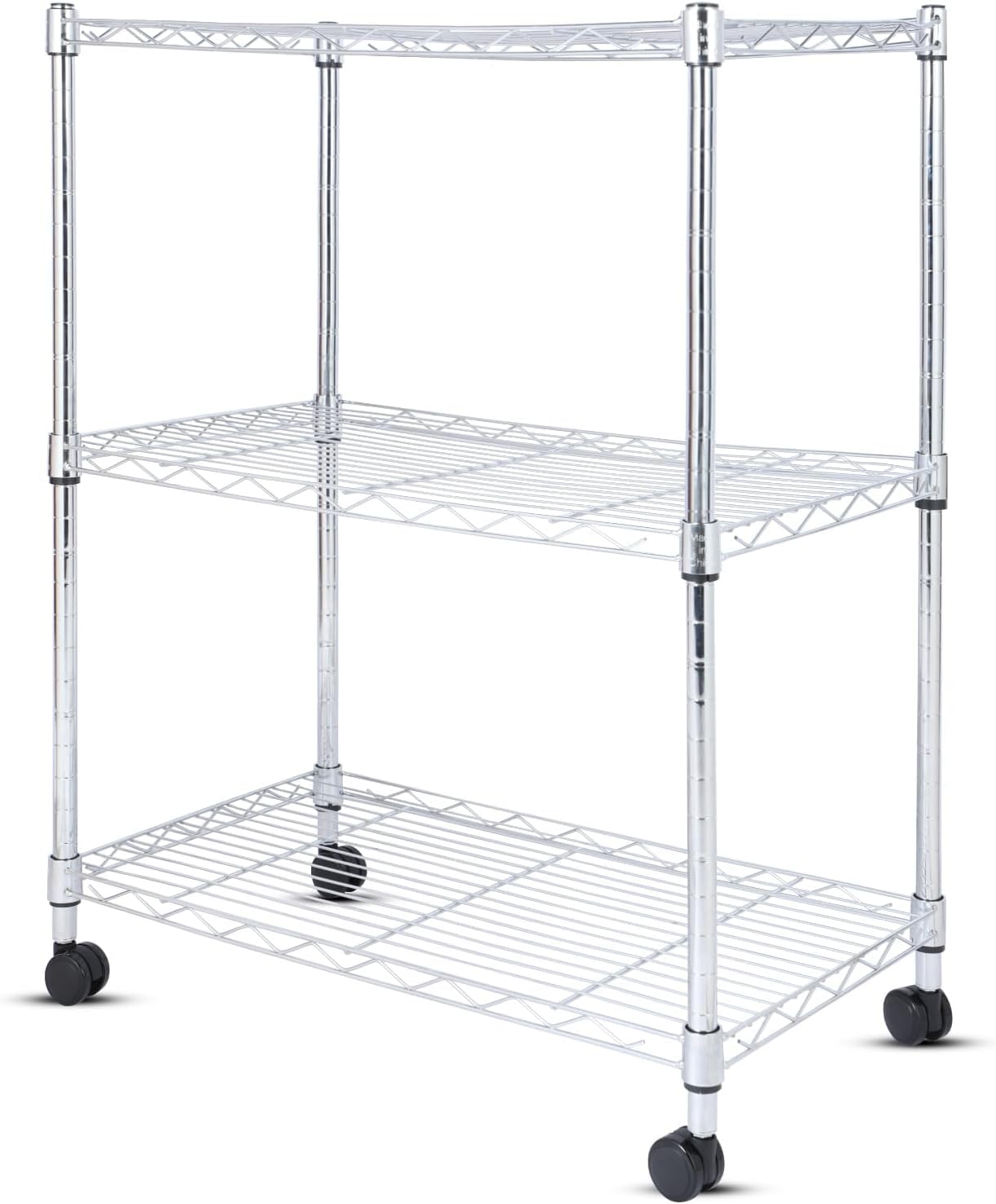 Whitmor 2-Wire Shelving Unit, Metal Storage Shelves, Stacking Shelf with Basket, Easy Assembly Home Organizer for Pantry, Kitchen, Garage, Plant