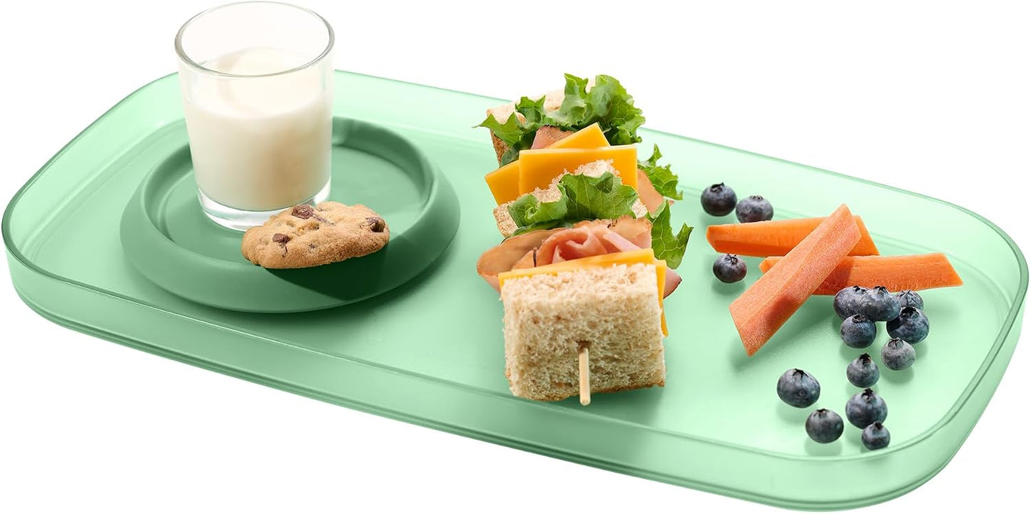 madesmart dipware Small Serving Plate, Stackable & Removable Dip Bowl for Salsa, Queso, Salad, Olives, Dishwasher & Microwave Safe, Multipurpose Plate & Bowl, Blue