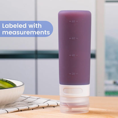 MICEBAY 2 oz Condiment Squeeze Bottles, Leakproof Salad Dressing Container