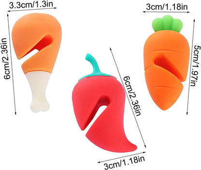 Pot Lid Lifter Silicone Chili Pepper - Spill Proof Device | 3 Pack