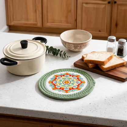 8 Inch 4-Pack Trivets for Hot Dishes, Cotton Pot Holders