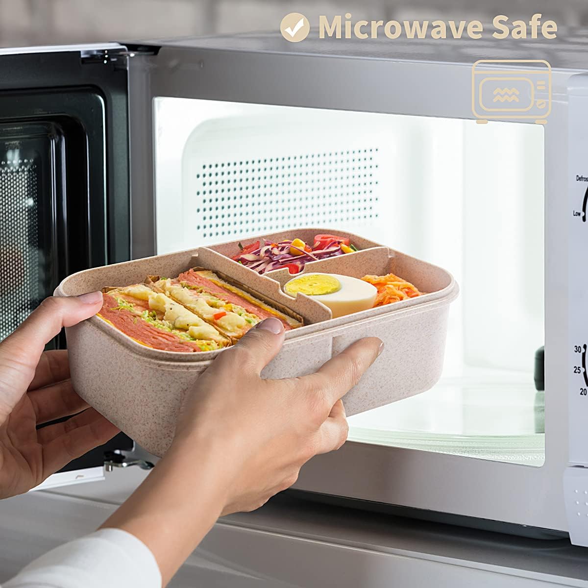 MISS BIG® Bento Box,Bento Box Adult,Lunch Box,Leak Proof Lunch Containers,No BPAs and No Chemical Dyes Bento Lunch Box,Dishwasher and Microwave Safe Lunch Containers for Adults(1900ml Gray)