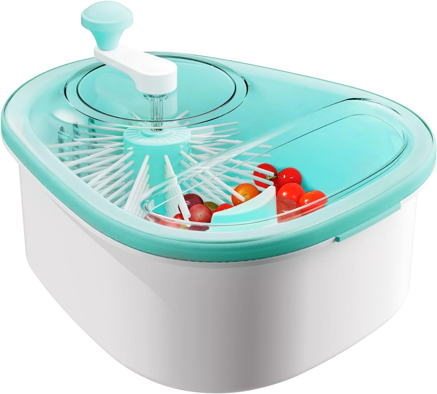 JOYMOOP Fruit Washer and Spinner with Brush, Large Cleaning Bowl for Fruits, Vegetables and Salad, Produce Scrubber