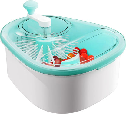 JOYMOOP Fruit Washer and Spinner with Brush, Large Cleaning Bowl for Fruits, Vegetables and Salad, Produce Scrubber