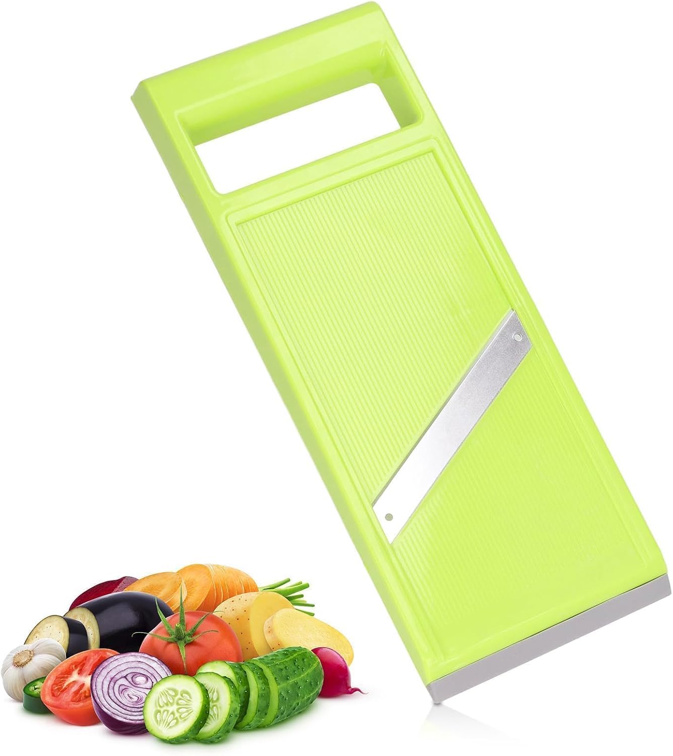 Vegetable Slicer, Handheld Slicer Stainless Steel Mandoline French Fry Cutter Manual Slicer for Kitchen Handheld Slicer for Food Vegetables French Fry Slicer and Cutter Potato Slicer for Chips
