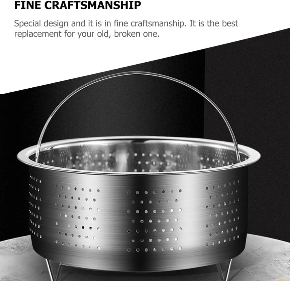 UPKOCH Mesh Strainer Steamer Basket Stainless Steel Vegetable Steamer Basket Steam Cooking Insert for Dumpling Steaming Basket with Handle for Veggie Fish Seafood Cooking, 20cm