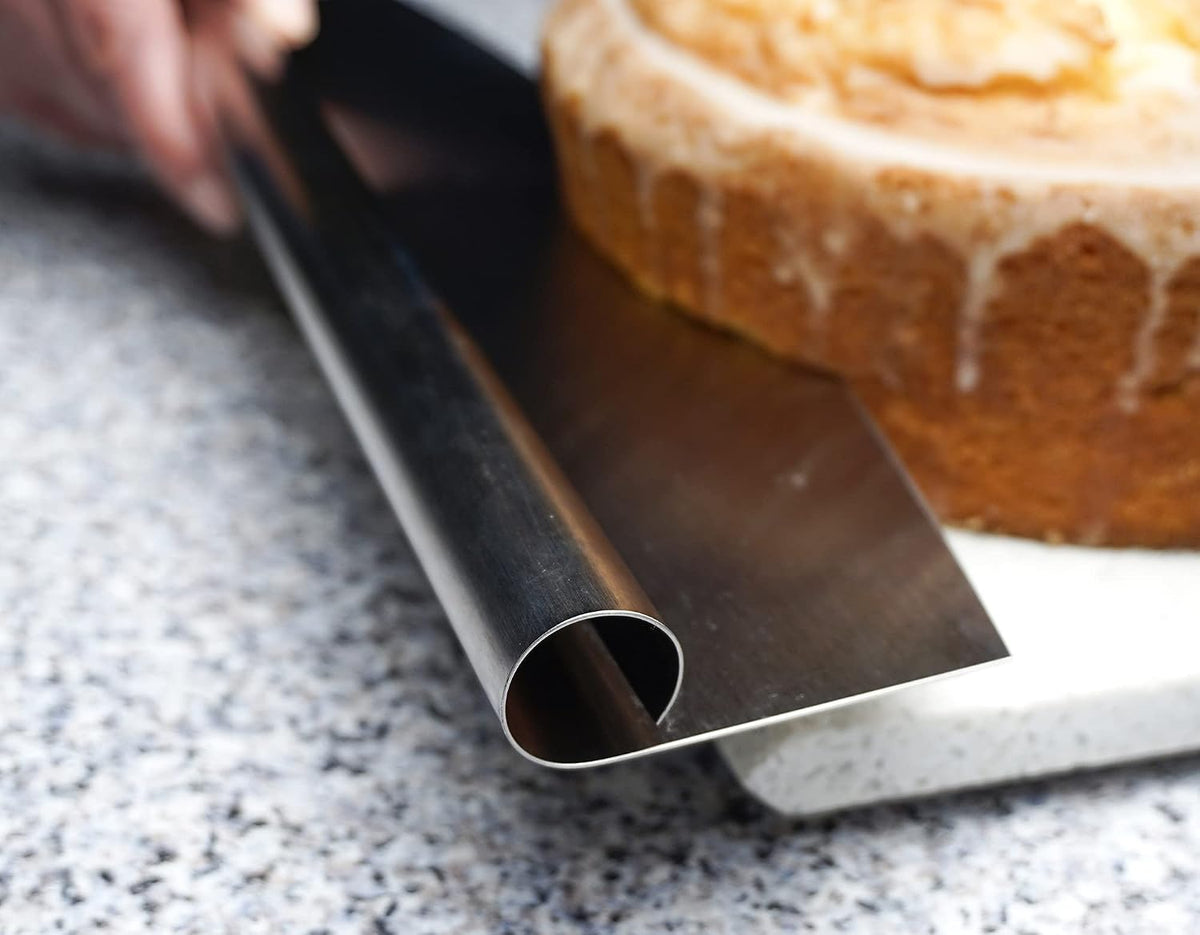 RSVP International Endurance® Rocker Style Stainless Steel Pizza Cutter, 14" | Sharp & Versatile Cutter | Chop & Slice Cakes & Pizzas with Ease | Dishwasher Safe